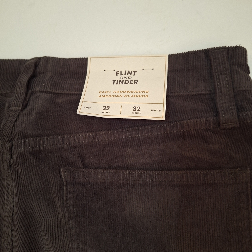 Flint and Tinder Corduroy Pants Mens 32x32 Brown Gray Huckberry New - Picture 7 of 11